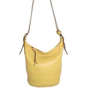 Authentic COACH 11422 Bucket Bag Genuine Leather Lemon yellow